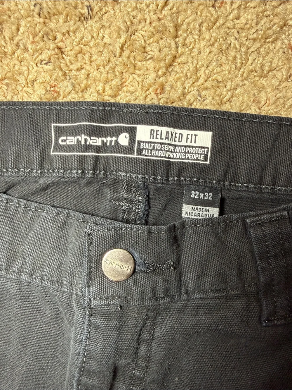 Carhartt Black Straight-Leg Casual Pants